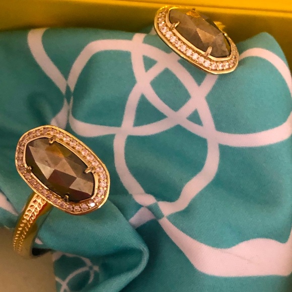 NWOT Kendra Scott RARE & RETIRED Erica Bracelet Pyrite & Yellow Gold So Sparkly! - Picture 7 of 13